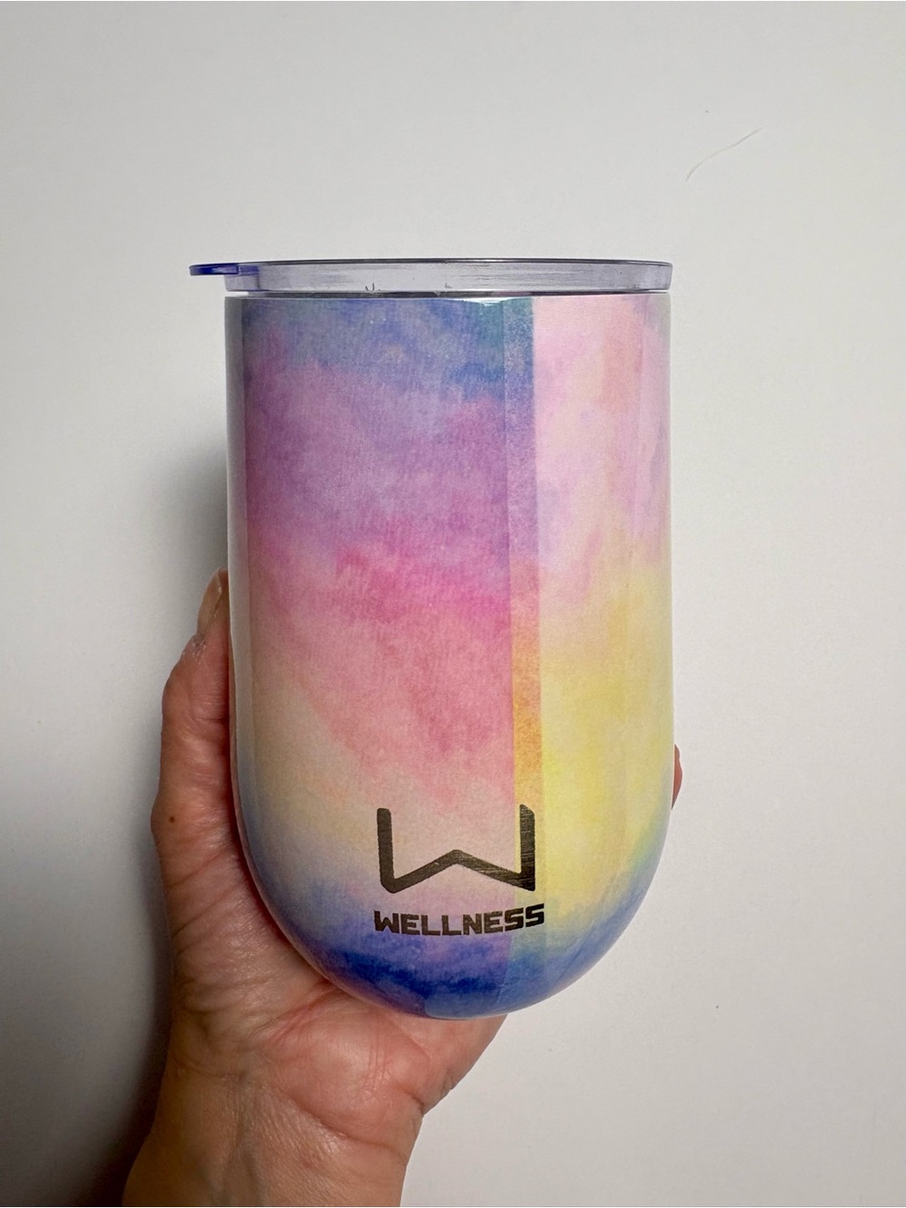 New Wellness Rainbow Tie-Dye Insulated Tumbler - Pink Yellow Blue